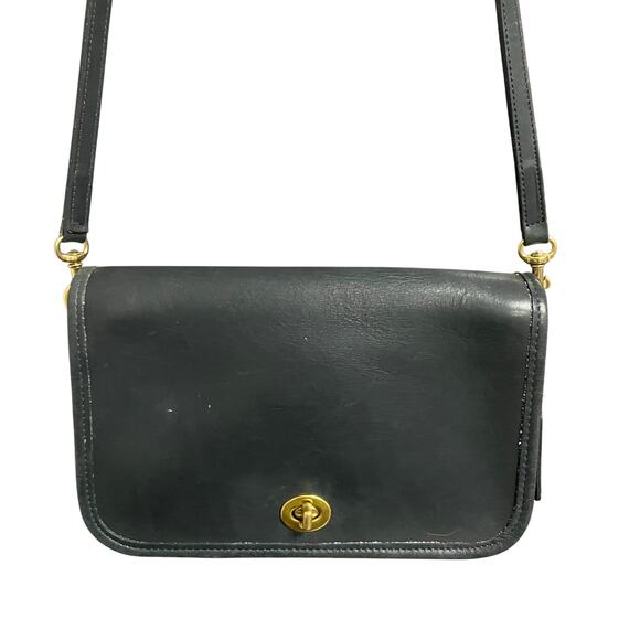 Coach Handbags - Vintage Coach 9755 Glove Tanned Leather Two Way Crossbody Bag Navy / Brass AS IS